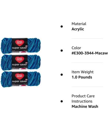 Red Heart E300-3944 Red Heart Super Saver Yarn - Macaw E300-3944-Macaw - Buy Online on GoSupps.com