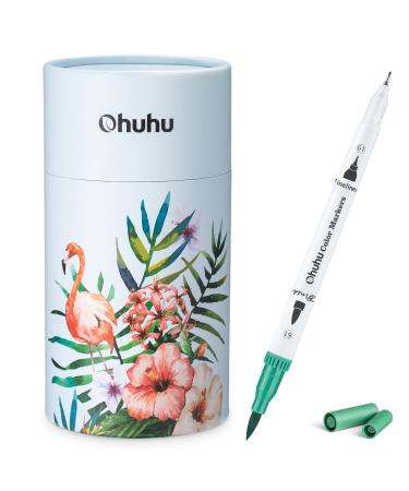 Ohuhu Markers for Adult Coloring Books: 60 Colors Dual Brush Fine Tips Art Marker Pens - Watercolor Markers for Kids Adults Lettering Drawing Sketching Bullet Journal - Non-Bleed Non-Toxic - White White Package - Buy Online on GoSupps.com