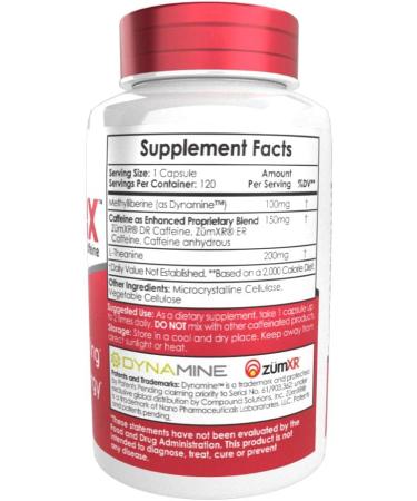 DynaMAX Enhanced Caffeine Capsules - Natural Energy Boost Supplement | 120 Count | Fast Acting & Sustained Focus - Buy Online on GoSupps.com