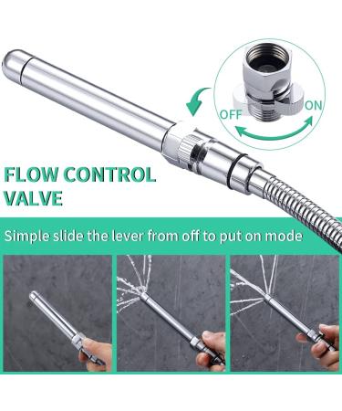 Shower Enema System with 100 Hose, Diverter & Water Control Valve - Portable Enema Nozzle Kit for Men and Women (Polished Chrome) - Buy Online on GoSupps.com