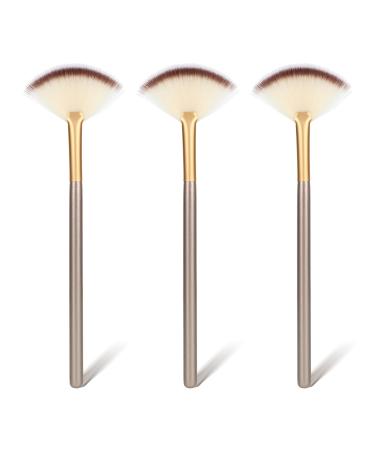 Amaxiu Fan Brushes for Facials Ultra Slim Soft Facial Fan Applicator Brushes Professional Blending Makeup Brush with Comfortable Wood Handle for Mask Mud Cream Makeup Esthetician(3 Pcs Wooden) - Buy Online on GoSupps.com