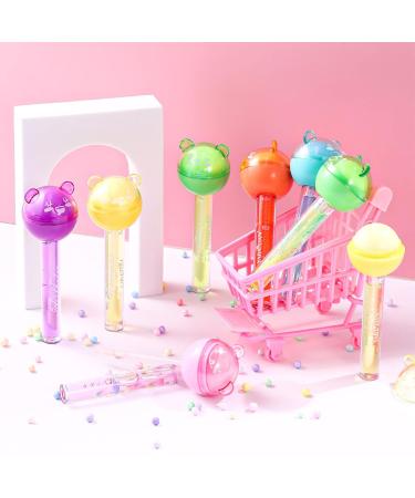 Cute Candy Lip Gloss & Balm Combo | Moisturizing Lollipop Chapstick & Fruit Flavored Lip Oil for Perfect Lip Care - Buy Online on GoSupps.com