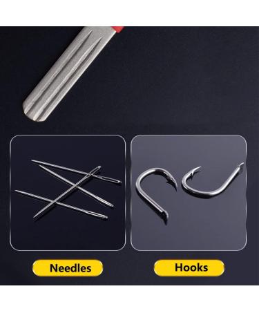 Portable Double-Sided Fish Hook Sharpener - Grindstone Tool for Outdoor Fishing - Red Handle and Hanging Design - Buy Online on GoSupps.com
