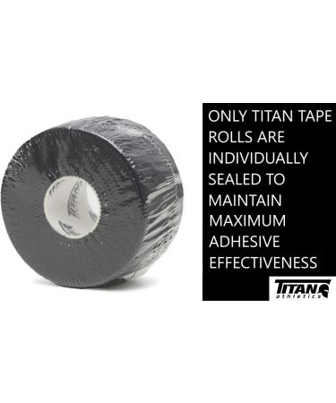 Titan Athletics 12 Pack - Premium Black Athletic Tape 1 1/2 Inch x 45 Feet - 100% Cotton with Zinc Oxide - Easy Tear Zig Zag Design - Buy Online on GoSupps.com