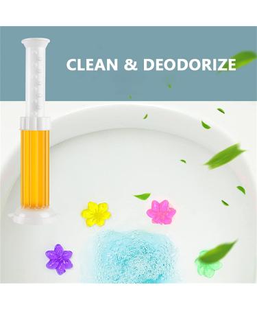 Toilet Cleaning Gel Stamp Colorful Touch-Free Toilet Fresh Gel Cleaning Stamp Remove Odors and Fragrance with 12 Flowers Toilet Wand Refills Clean Deodorant Cleaner Gel for Toilet Cleaning - Buy Online on GoSupps.com