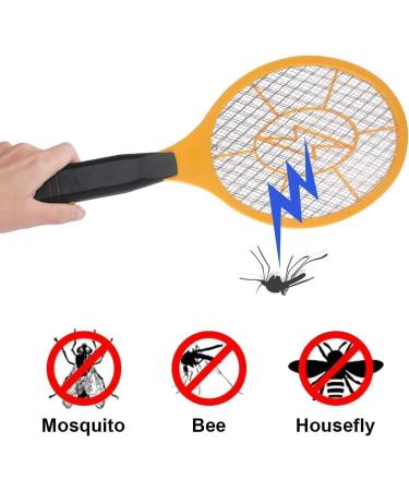 2 Pack Bug Zapper Electric Fly Swatter Zapper - Indoor Outdoor Zapping Racket for Pest Control - Safe to Touch with 3-Layer Safety Mesh Yellow - Buy Online on GoSupps.com