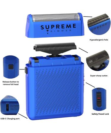 Supreme Trimmer Crunch Lite & Solo Foil Shaver Kit - Pro Barber Electric Foil Razor STF600 & STF101 Set | Blue - International Shipping Available - Buy Online on GoSupps.com