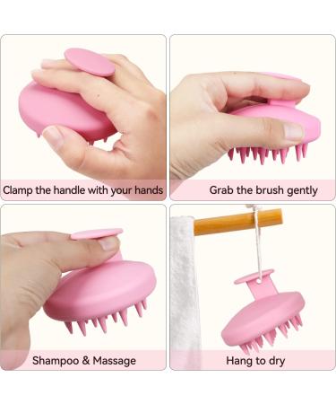 Silicone Scalp Massage Brush | Stimulate Hair Growth & Improve Blood Flow | Relaxing Pink Shampoo Brush - Buy Online on GoSupps.com