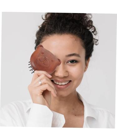 Beaupretty 3ST Airbag Kamm Massage Comb - Portable Bear-Shaped Wooden Scalp Brush for Relaxation & Shampooing | Cute Rosewood Design - Buy Online on GoSupps.com