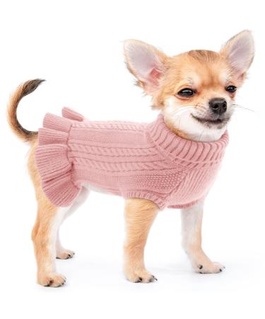Fleece pet cat dog sweater dog clothing knitting sweater dress for dogs winter warm dog cat sweater puppy puppy sweater clothing for small medium -sized dogs cats pink m p. - Buy Online on GoSupps.com