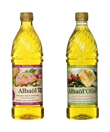 Alba l - Swedish rapeseed oil preparation with butter taste 750ml (1 x 750ml bottle) & Alba l - rapeseed oil olive oil preparation - 750ml/ 688g