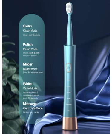 USB Rechargeable Sonic Electric Toothbrush for Adults | 5 Modes | High Vibration Teeth & Gum Care | Soft Dupont Brush Heads - Buy Online on GoSupps.com