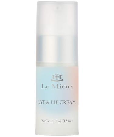 Le Mieux Eye & Lip Cream - Anti Aging Eye and Lip Moisturizer  Peptide-Infused Treatment for Visible Wrinkles & Fine Lines with Kukui Nut Oil & Ceramide  No Parabens or Sulfates (0.5 oz / 15 ml)