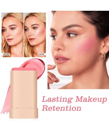 Blush Stick Waterproof Cream Blush Stick Multi-Functional Cream Blush Stick Long Lasting Matte Makeup Stick for Women Girls Cheeks Lips Eyes - Buy Online on GoSupps.com