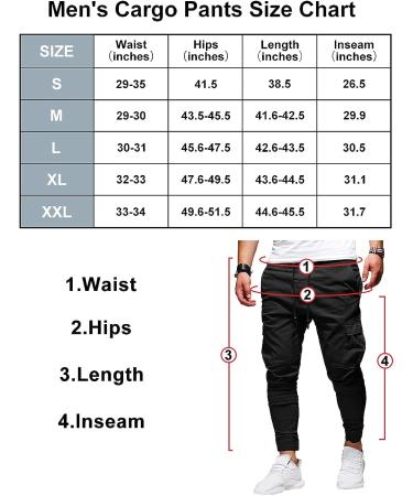 BUXKR Men's Black Cargo Pants - Casual Hiking Joggers for Men - Size Large - Buy Online on GoSupps.com
