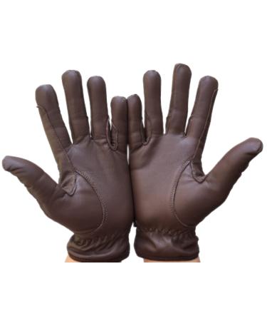 Ladies Horse Riding Gloves 100% Real Leather Brown, Beige, TAN & Black Women Equestrian Gloves Medium Dark Brown