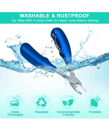 URAQT Toenail Clippers - Precision Nail Cutter for Thick Nails - Stainless Steel Heavy Duty Clippers for Ingrown Thick Toenails - Blue - Buy Online on GoSupps.com