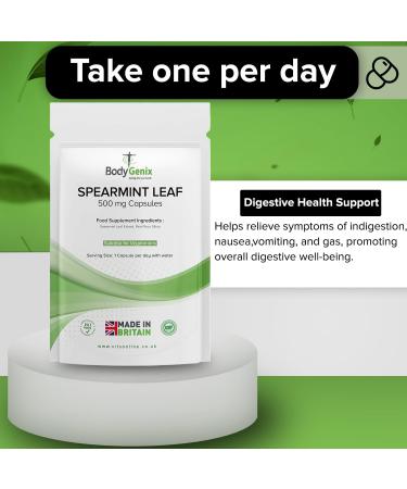 Bodygenix Spearmint Leaf Veg Capsules - 60 Capsules, UK Made Supplement for 2 Months - Buy Online on GoSupps.com