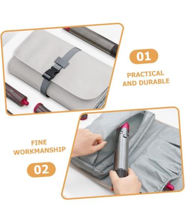 Healeved Multifunctional Storage Bag Organizer Bags for Travel Folding Comb Men Hair Blow Dryer Grey Leather - Buy Online on GoSupps.com