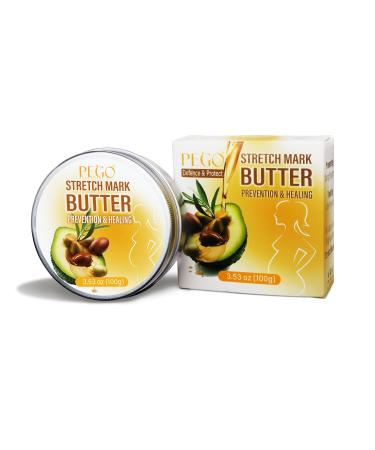 PEGO Stretch Mark Butter for Pregnancy,Women Belly Butter,Shea Butter,Maternity Stretch Mark Cream,Massages Body & Reduces Scar Appearance, Postpartum Care for Moms,Hypoallergenic100g/3.53oz
