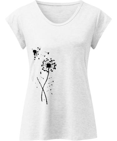 Short Sleeve T Shirts Clothing Woman T-Shirt Casual Black Clothing Top Women's Floral Pattern for Women Crop Tops Shirt Shirts Top Women's Summer Tank Top 3 White XXL - Buy Online on GoSupps.com
