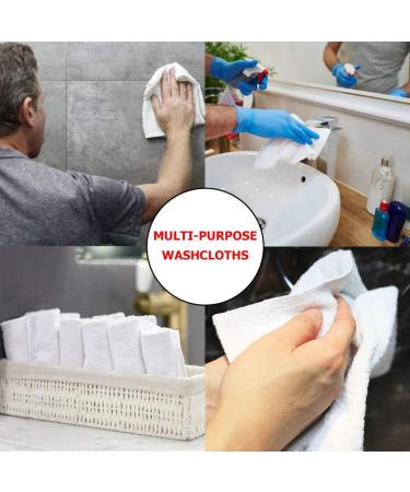 TALVANIA 100% Pure Ring Spun Cotton Washcloths 13x13 - Pack of 12 | 600 GSM Soft & Absorbent Towels for Face | Long Lasting White Wash Towel Set - Buy Online on GoSupps.com