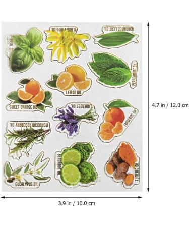 10 Sheets Essential Oil Bottle Stickers Vinyl Essential Oil Labels Oil Bottle Paper Stickers Adhesive Labels Adhesive Stickers Labels Pvc Water Proof Fruits and Vegetables - Buy Online on GoSupps.com