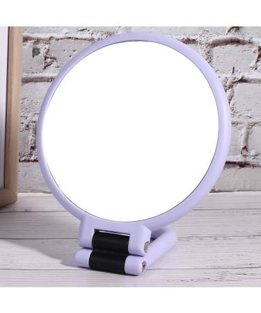 Portable Travel Mirror - 5X Magnifying Folding Cosmetic Mirror - Desktop Makeup Mirror - Small Size and Delicate (Purple)