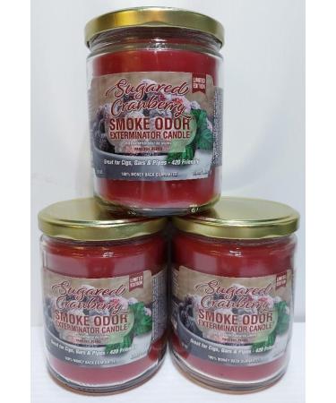Buy Smoke Odor Exterminator Candles - Sugared Cranberry 13 oz Jar - Set of 3 | International Shipping Available - Buy Online on GoSupps.com