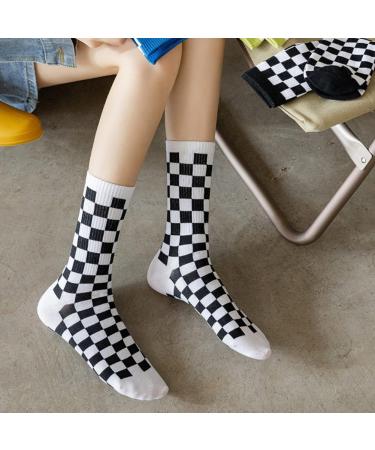 Akamas Women s Colorful Checkered Socks - Funny Breathable Cotton Crew Socks Warm Everyday Sports Socks Size 35-41 - Perfect Gift! - Buy Online on GoSupps.com