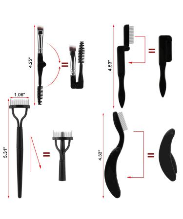 Buy Akwox 4-Piece Foldable Eyelash Comb Set | Stainless Steel Eyebrow & Eyelash Comb | Makeup Brush & Mascara Applicator | International Shipping - Buy Online on GoSupps.com