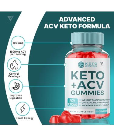 Fyvus Keto Genesis ACV Gummies - Advanced Weight Loss & Ketosis Support with 1000MG Apple Cider Vinegar | 60 Gummies - Buy Online on GoSupps.com