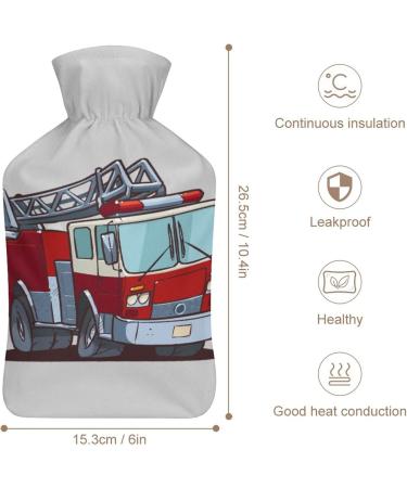 Fire Engine Hot Water Bottle with Plush Cover - Ideal Hand Warmer for Adults & Children | 26.5x15.3cm | International Shipping Available - Buy Online on GoSupps.com