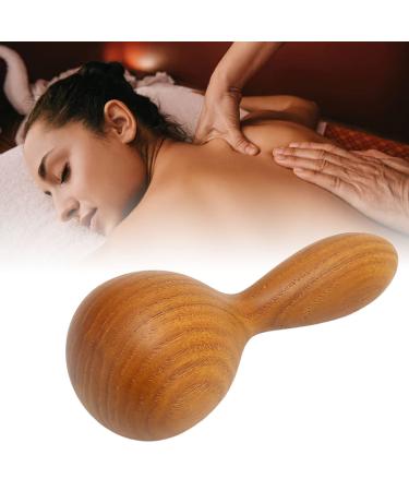 Essential oil back massage device - wooden hammer shape spa Dredge meridiane scraping massage stick milk bath massage device therapy relaxation round ball massage device