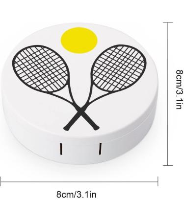 Tennis Racket Ball Round Case - Contact Lens Kit Storage Box with Mirror | Stylish & Functional - Buy Online on GoSupps.com