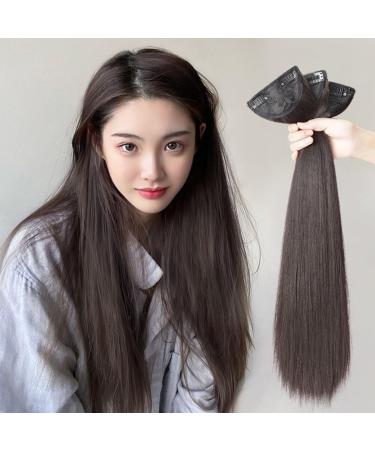 SOLUSTRE Synthetic Hair Piece Long Straight Clip In Hair Extension Women Hairstyle Accessory 80X15CM Black - Buy Online on GoSupps.com