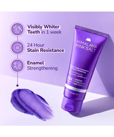 HIMALAYA PINKSALT Purple Whitening Toothpaste - Teeth Whitening Deep Stain Remover with Fluoride Plaque Remover Appropriate for Sensitive Teeth Peroxide Free - Vanilla Mint 3.5 oz Purple (Pack of 1) - Buy Online on GoSupps.com