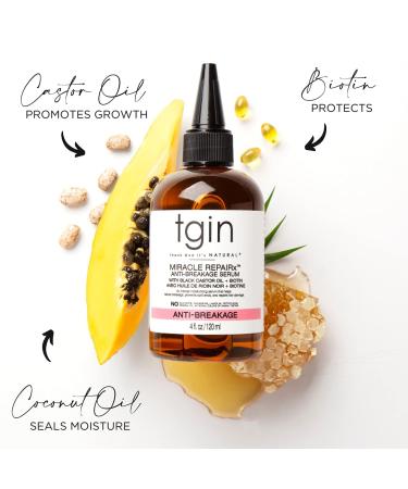 tgin Miracle RepaiRx Anti-Breakage Serum 4 Oz - Daily Moisturizer for Natural, Dry & Curly Hair - Buy Online on GoSupps.com