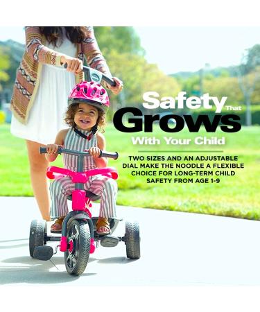 Joovy Noodle Bike Helmet for Kids Ages 1-9 | Adjustable Sizing Dial, Sun Visor, Pinch Guard, 14 Vents | Small Pink - Buy Online on GoSupps.com
