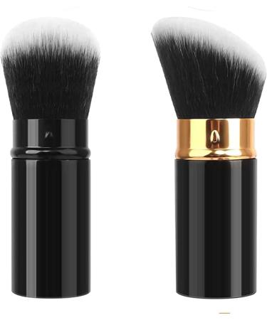 Hanaoops Face Brushes 2 Pieces Retractable Kabuki Makeup Brush Apply All Face Makeup Foundation for Liquid Travel Face Blush Brush Portable Powder Brush with Cover Black - Buy Online on GoSupps.com