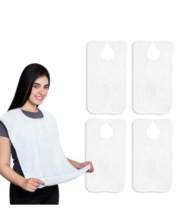 Adult Bibs For Women & Man Waterproof & Washable Bibs for Eating Adult bibs for Elderly Eating Clothing Protectors(4 Pack)