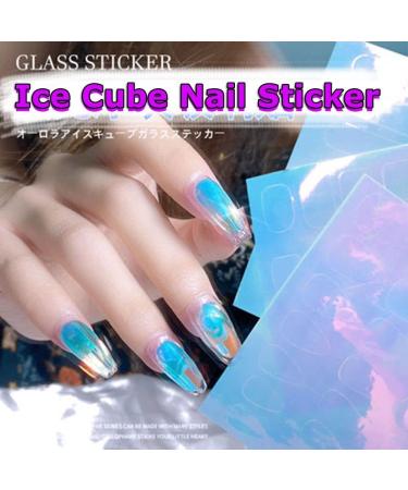 Holographic Manicure DIY Aurora Ice Cube Nail Stickers Self-Adhesive Decals(01) Style01 - Buy Online on GoSupps.com
