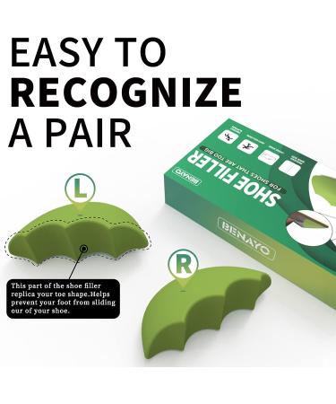 Shoe Fillers Toe Filler Inserts Cowhide Heel Pad for Loose Shoes - Men & Women | Green (Half to One Size Bigger) - Buy Online on GoSupps.com