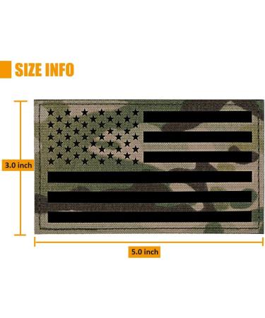 KRYDEX 5x3 Inch Large Infrared IR Reflective USA American Flag Patch - Tactical Vest Patch in Multicam - Buy Online on GoSupps.com