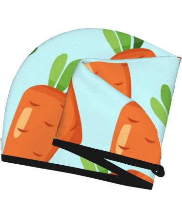 Cartoon Carrot Microfiber Hair Towel - Soft Super Absorbent Hair Wrap for Women | Quick Dry Coral Velvet for Long Curly & Thick Hair - Buy Online on GoSupps.com