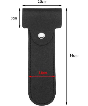 2-Pack PU Leather Razor Protective Covers - Portable Double-Edged Razor Case for Business Trips - Black 14x5.5 cm - Buy Online on GoSupps.com