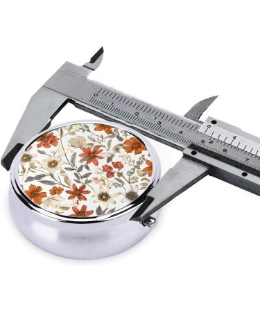 Retro Flower Printed Mini Round Pill Box | 3 Compartment Travel Organizer | Portable Pill Case for Home & Office - Buy Online on GoSupps.com