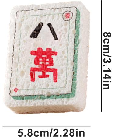 Kitchen Sponges | Mahjong Design Dishes Sponge - Long-Lasting Wood Pulp Fiber Scrubber Sponge Kitchen Dish Bowl Cleaning Sponge for Dining Rooms Canteens Money money Eighty Thousand - Buy Online on GoSupps.com