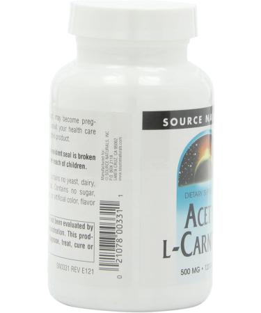 Source Naturals Acetyl L-Carnitine 500 mg - 120 Tablets for Energy & Focus - Buy Online on GoSupps.com