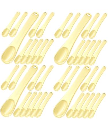 Housoutil 40 Pi ces cuill re cosm tique en m tal cuill res cr me cosm tique grattoir bouteilles outils lotion spatule de maquillage cor enne cuill res cr me pour le visage 0.2X1.2X6CMx4pcs dor x4pcs